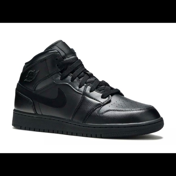 Nike Air Jordan 1 Mid GS 'Deep Black' 554725-090 Youth Sizes - Picture 4 of 10